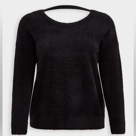 Torrid Elegant Black V-Neck Sweater - Picture 4 of 7